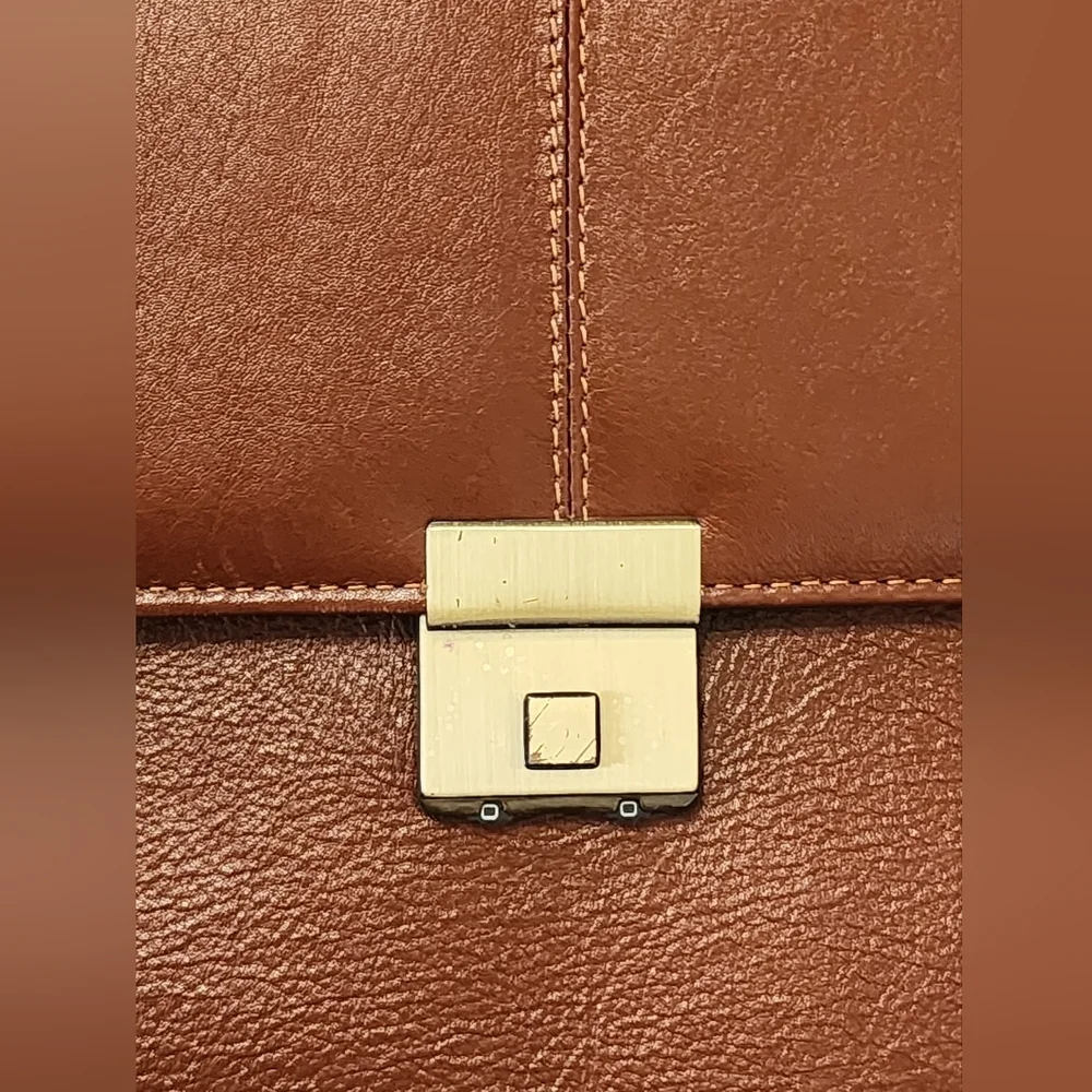 Vintage 1907 Brown 100% Leather Briefcase - Picture 3 of 15